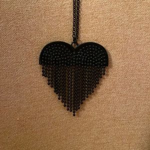 Betsey Johnson Black Heart Necklace